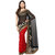 Black And Maroon Faux Chiffon Half And Half Saree