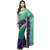 Emerald Green And Royal Blue Shaded Faux Chiffon Saree