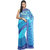Sea Blue Printed Faux Chiffon Saree