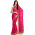 Magenta Faux Chiffon With Tissue Border