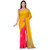 Mustard  Magenta Faux Crepe  Chiffon Half Half Saree