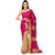Magenta  Beige Faux Chiffon  Faux Georgette Half Half Saree