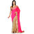 Magenta  Beige Faux Georgette Half half Saree