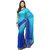 Dark Blue and Royal Blue Shaded Faux Crepe Saree