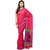 Magenta Bengal Cotton Baha Saree With Resham Work