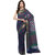 Navy Blue Banarasi Supernet Saree With Resham Work