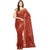 Maroon Banarasi Chanderi Cotton Saree With Zari Work
