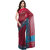 Dark Purple Banarasi Supernet Saree With Resham Work
