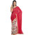 Dark Magenta And Off White Printed Faux Georgette Saree