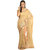 Beige Faux Georgette And Net Saree With Sequin Work