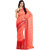Peach And Maroon Shaded Faux Georgette Saree With Zari Border