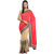 Red And Beige Faux Georgette And Net Half And Half Saree