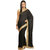 Raven Black Faux Satin Saree With Sequin Work