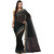 Raven Black Banarasi Cotton Chanderi Saree With Zari Work