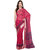 Magenta Printed Cotton Saree With Zari Border
