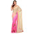 Beige  Neon Pink Half  Half Saree