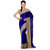 Royal Blue Faux Chiffon Saree with Crystal Work