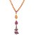 Sheelas non plated, orange coloured, alloy material, natural ruby beads long necklace for women code no573