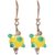 Sheelas yellow color brass earring for women code no506