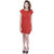 Oviya Rayon Staple Straight Solid C-Red Dress