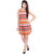 Oviya Poly Crepe Straight Stripe Print Mn-Orange Stripe Print Dress
