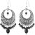 Sheelas black color white metal chandbali for women code no408