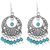 Sheelas Blue color white metal chandbali for women code no409