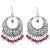 Sheelas  Red color white metal chandbali for women code no413
