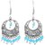 Sheelas Blue color white metal chandbali  for women code no414