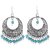Sheelas Blue color white metal chandbali  for women code no419