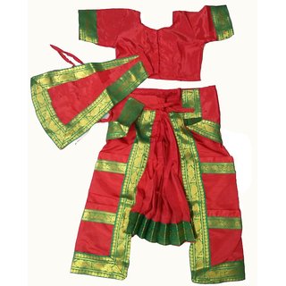 Bharatanatyam Dance Dress Ready Made  Red Color Costume