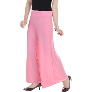 @rk New Fashion Causal Women Casual Baby Pink Color Summer Palazzo Pants ,Plazzo Trousers for ladies,Girls