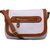 Kleio Women, Girls White, Brown PU Sling BagBnB314LY