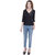Oviya Rayon Flex Straight Solid B-Black Shirt