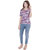 Oviya 150Gsm Cotton Lycra Straight Floral Print Gp-Pink Floral Print Top
