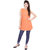 Oviya Rayon Staple A-Line Embroidery M-Orange Tunic