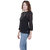 Oviya Poly Georgette Straight Solid B-Black Top