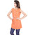 Oviya Rayon Staple A-Line Embroidery M-Orange Tunic