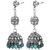 SheelaS Silver Coloured, 925 Hallmark/Sterling Silver Jhumka For Women Code No458