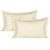 Ahmedabad Cotton Sateen Striped Pillow Case Pair 300 Thread Count - Cream