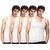 Poomex White Mens Vests Pack of 4