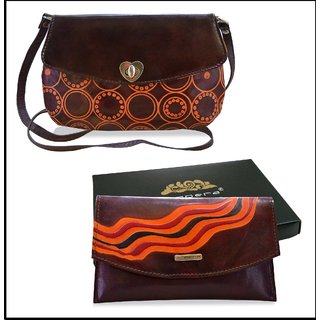 Arpera leather sling bag gift combo for women CB16016.