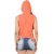 Spunk Orange Cotton Round Neck Sleeveless Printed Hoodie For Women