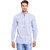 EVEN Blue Cotton Plain Short Kurta with Mandarin Collar for Men