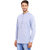 EVEN Blue Cotton Plain Short Kurta with Mandarin Collar for Men