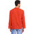 EVEN Orange Cotton Plain Short Kurta with Mandarin Collar for Men