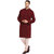 EVEN Maroon Cotton Plain Short Kurta with Mandarin Collar for Men