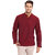 EVEN Maroon Cotton Plain Short Kurta with Mandarin Collar for Men
