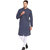 EVEN Blue Cotton Printed Short Kurta with Mandarin Collar for Men
