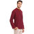 EVEN Maroon Cotton Plain Short Kurta with Mandarin Collar for Men